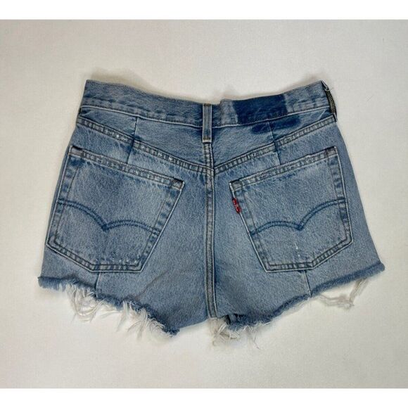 Levi’s 501 Altered Cut Off Denim Jean Shorts Women Size 24 Blue - Picture 2 of 5